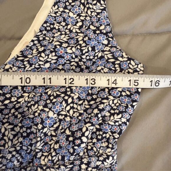 Francesca's Mi Ami Cameron Floral Romper Blue Sleeveless Back Zip Size XS - Picture 7 of 11
